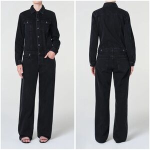 Agolde black denim ESTHER JUMPSUITIN RAVEN